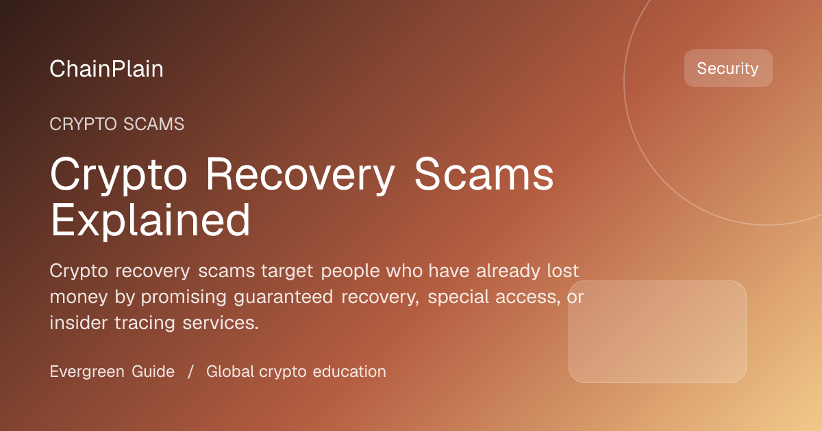 Crypto Recovery Scams Explained - Crypto Scams guide from Wallets, Security, and Storage Hub