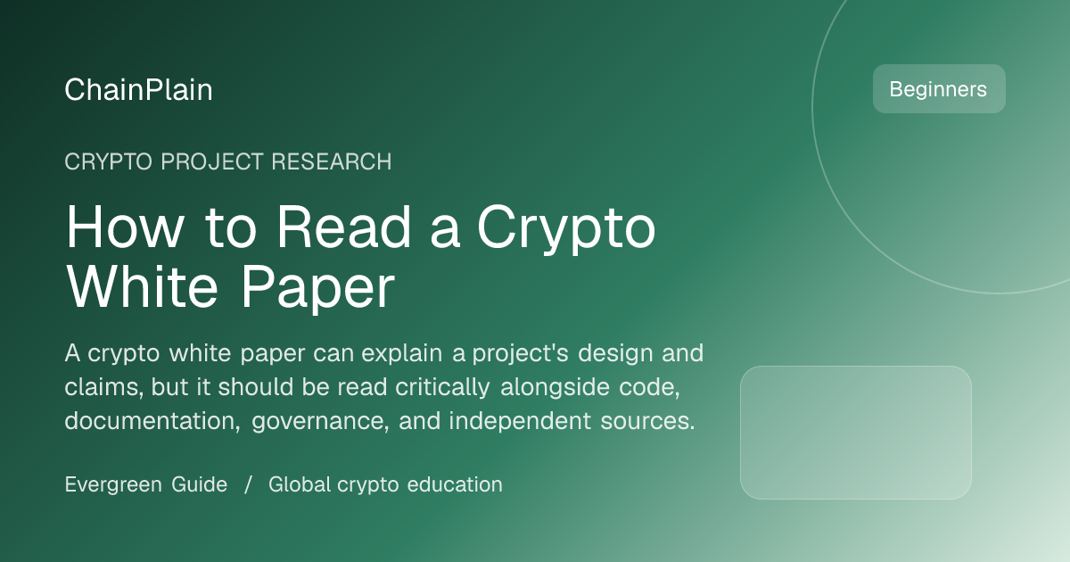 How to Read a Crypto White Paper - Crypto Project Research guide from Cryptocurrency Basics Hub