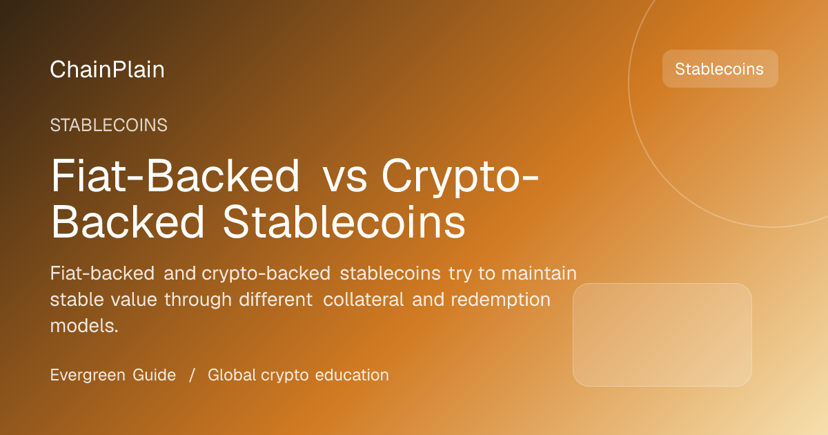 Fiat-Backed vs Crypto-Backed Stablecoins - Stablecoins guide from DeFi and Stablecoins Hub