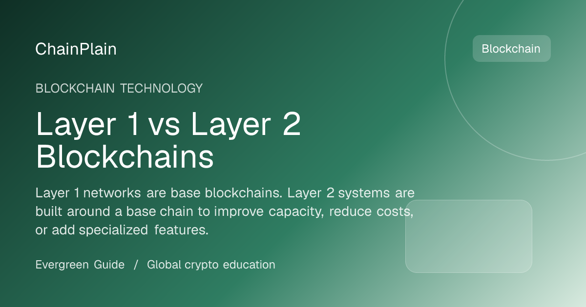 Layer 1 vs Layer 2 Blockchains - Blockchain Technology guide from Cryptocurrency Basics Hub