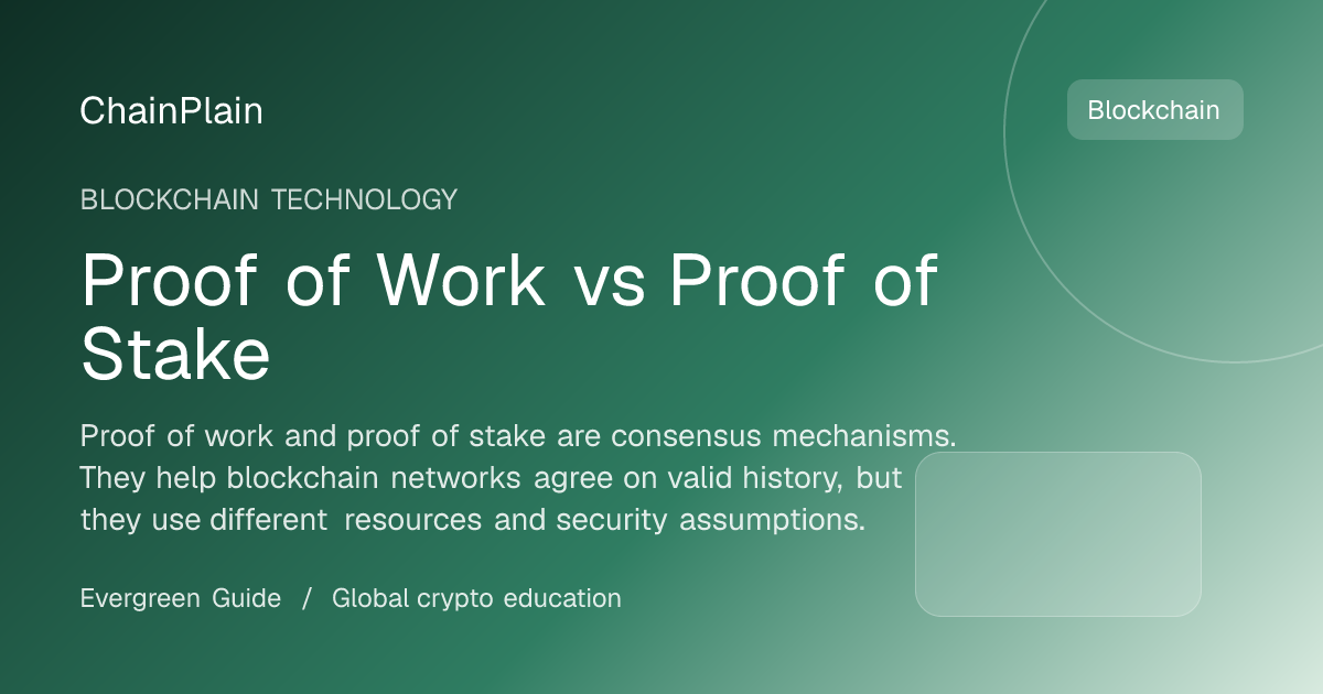 Proof of Work vs Proof of Stake - Blockchain Technology guide from Cryptocurrency Basics Hub
