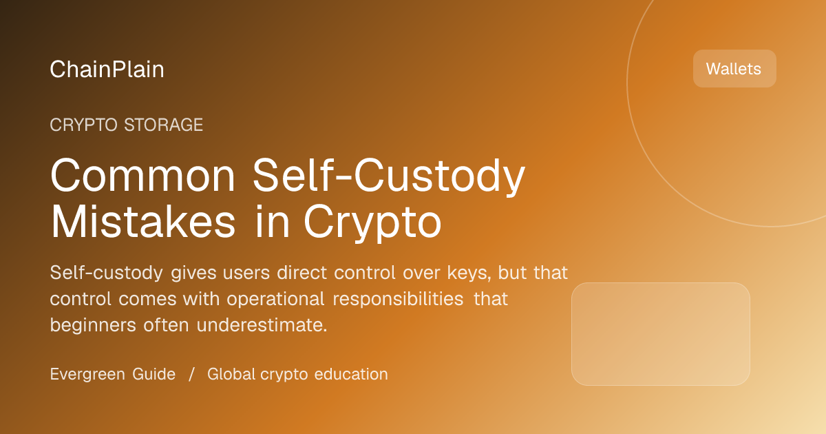 Common Self-Custody Mistakes in Crypto - Crypto Storage guide from Wallets, Security, and Storage Hub