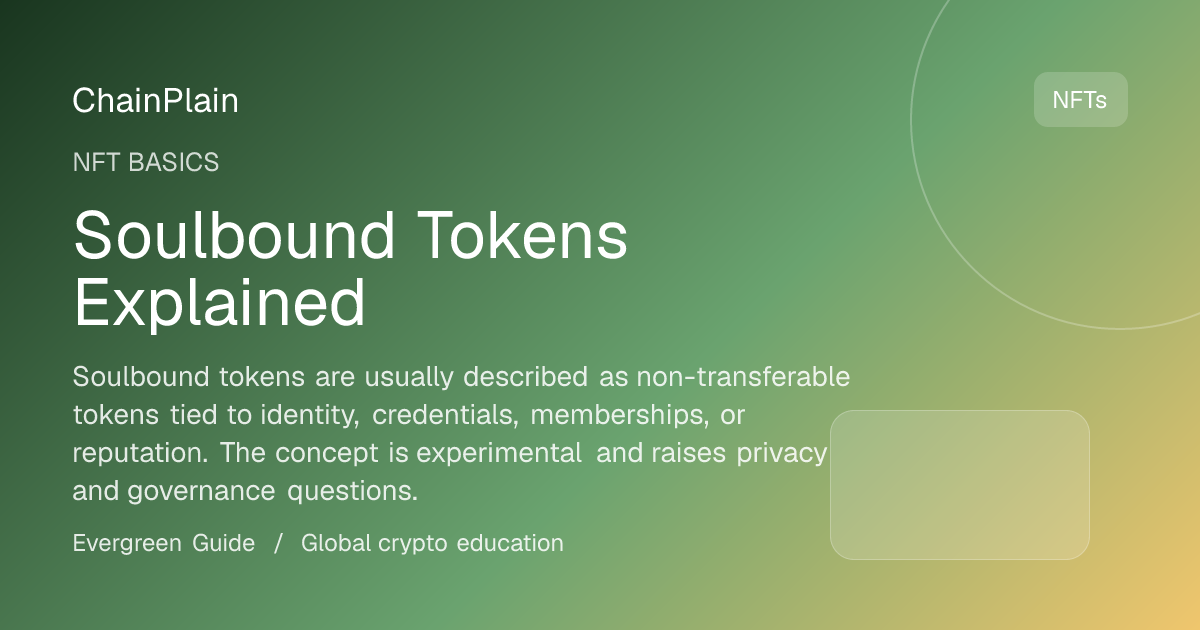 Soulbound Tokens Explained - NFT Basics guide from Cryptocurrency Basics Hub