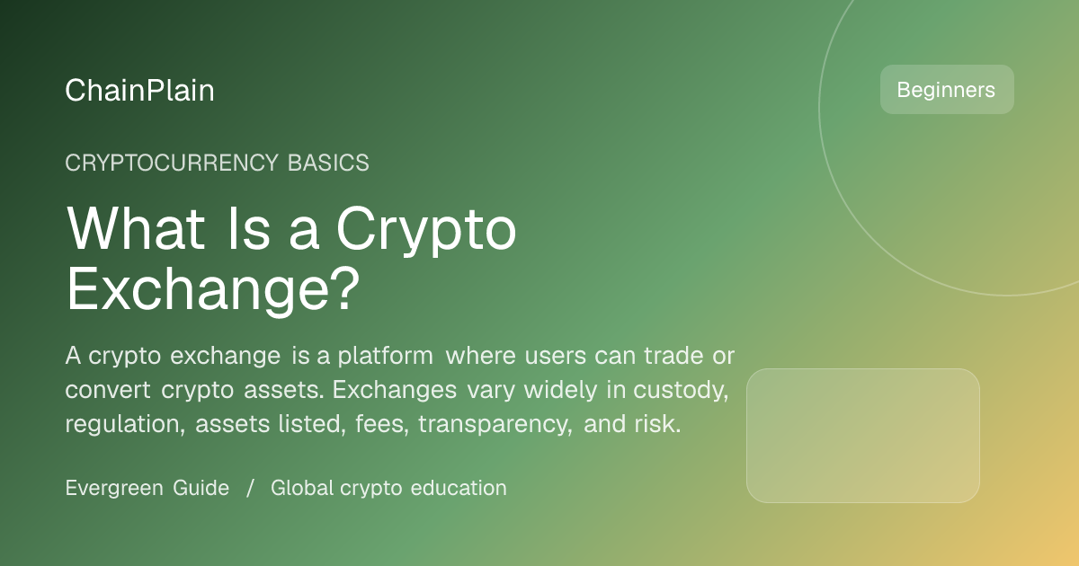 What Is a Crypto Exchange? - Cryptocurrency Basics guide from Cryptocurrency Basics Hub