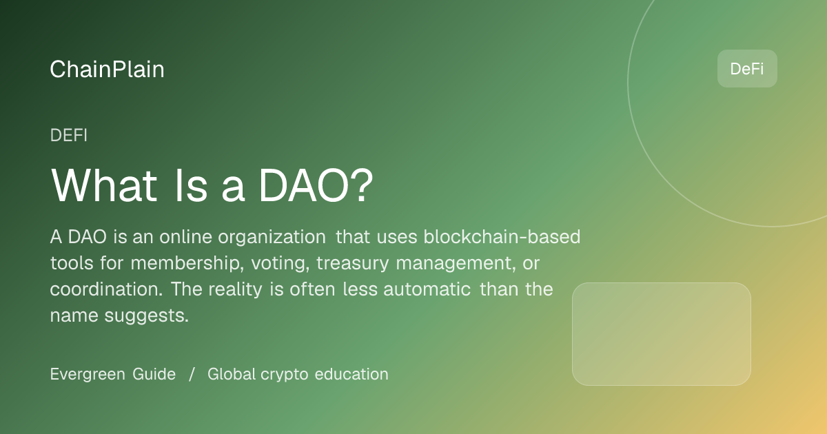 What Is a DAO? - DeFi guide from DeFi and Stablecoins Hub